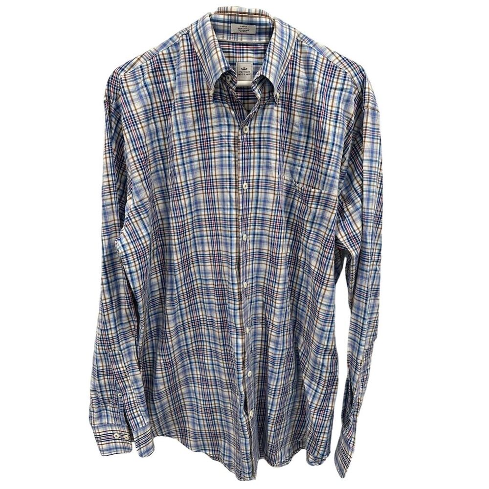 Peter Millar Men's Plaid Long Sleeve Button-Up Shirt Size L Multicolor